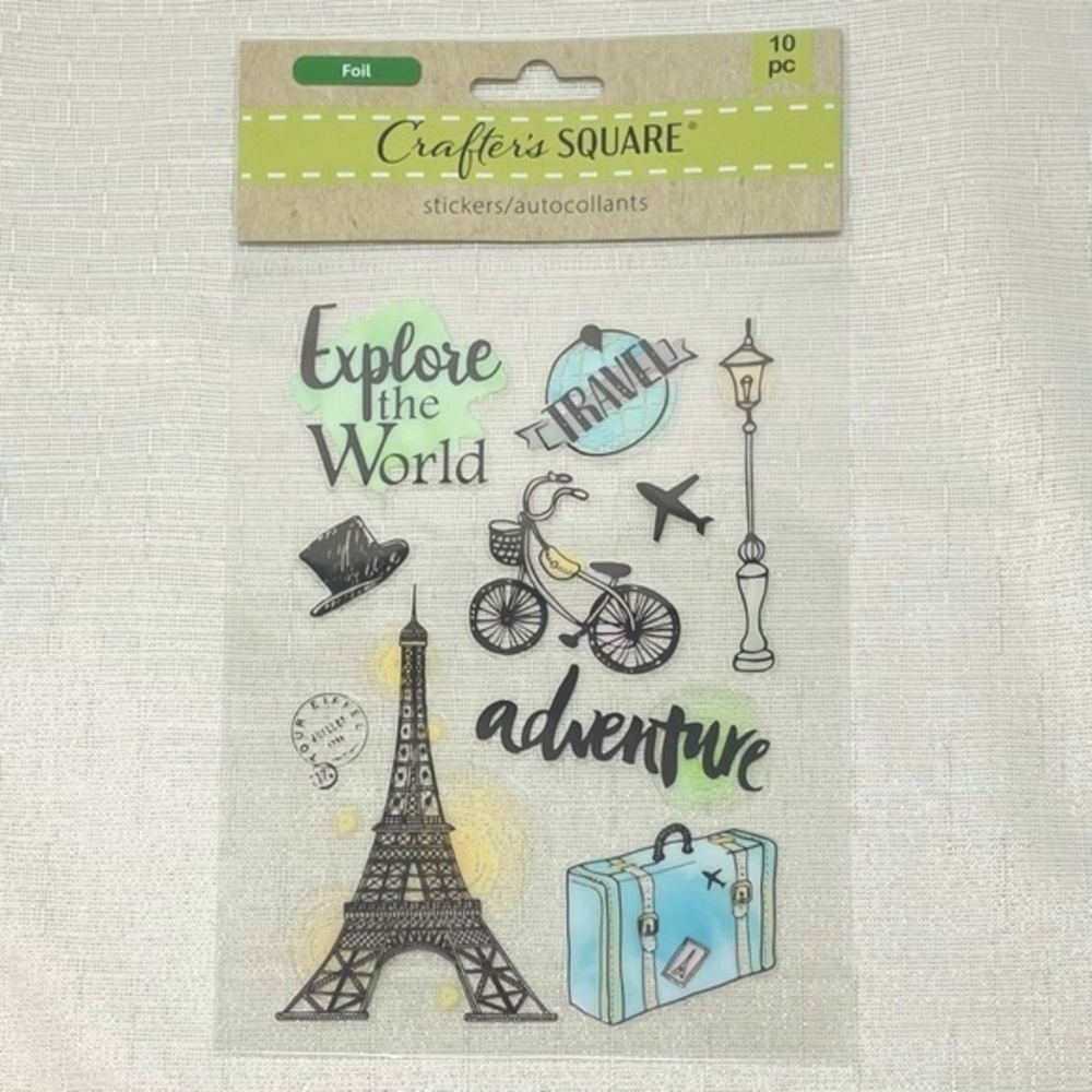 🌺 Crafter's Square Paris France Foil Stickers NEW